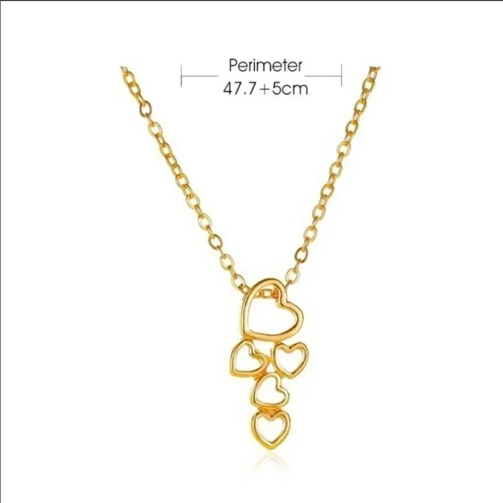 Necklace Heart pendant Zinc alloy Electroplated
